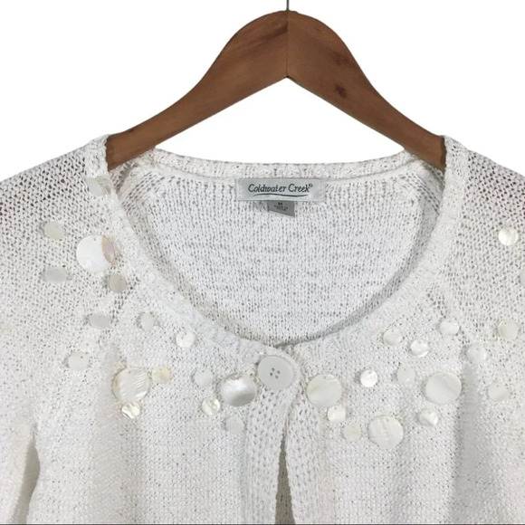 C9 Women’s Coldwater Creek Trendy Seashell Cardigan Sweater M - Picture 3 of 3
